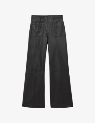 Priya High-Rise Leather Trousers by REISS
