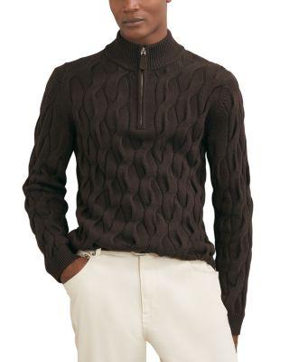 Quarter Zip Funnel Neck Sweater by REISS