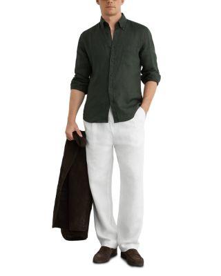 Queens Long Sleeve Button Down Linen Shirt by REISS