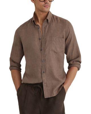 Queens Regular Fit Linen Shirt by REISS