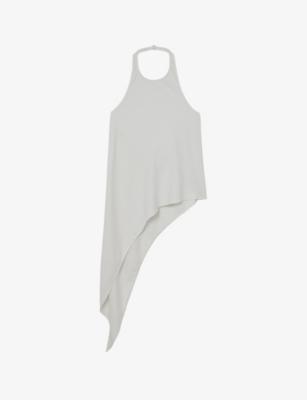 Quinn Asymmetric-Hem Stretch-Woven Top by REISS
