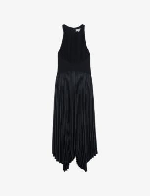 Rachel Pleated Sleeveless Woven Midi Dress by REISS