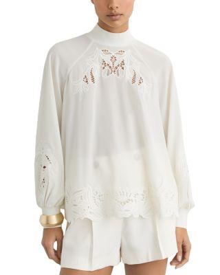 Rae Embroidered Blouse by REISS