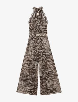 Reiss x Atelier Floras Animal-Print Woven Jumpsuit by REISS