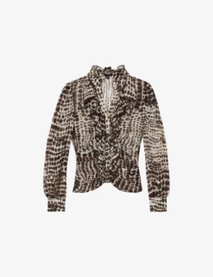 Reiss x Atelier Laverna Animal-Print Woven Blouse by REISS
