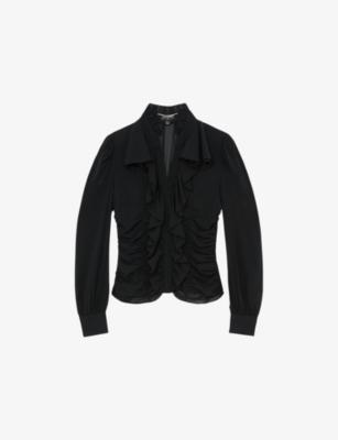Reiss x Atelier Laverna Ruffle-Front Stretch-Silk Blouse by REISS
