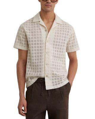 Relaxed Fit Crochet Tile Shirt by REISS