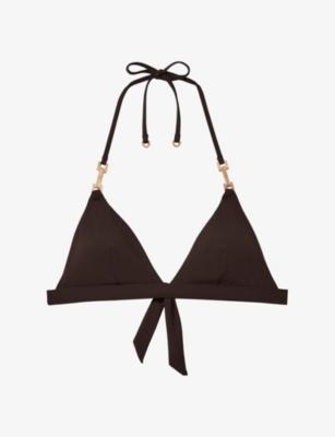 Ria Halterneck Triangle Bikini Top by REISS