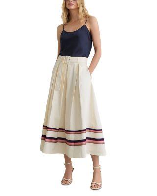 Rian Stripe Hem Midi Skirt by REISS