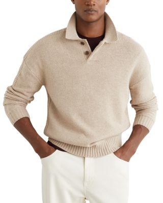 Ribbed Button Sweater by REISS