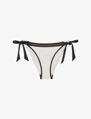 Riva Colour-Block Side-Tie Stretch-Woven Bikini Bottoms by REISS