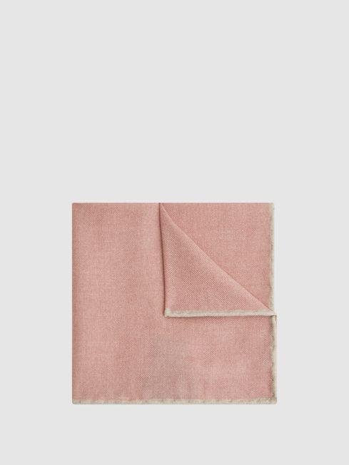 Rose Melange Halley Wool-Silk Blend Pocket Square by REISS