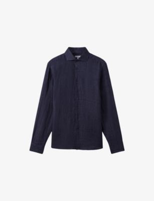 Ruban Cutaway-Collar Regular-Fit Linen Shirt by REISS