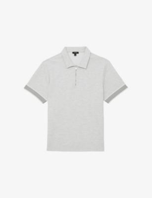 SS HALF ZIP TAPE INSERT POLO by REISS
