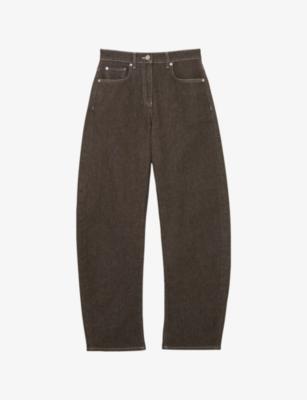 Sabel Topstitched Barrel-Leg Jeans by REISS