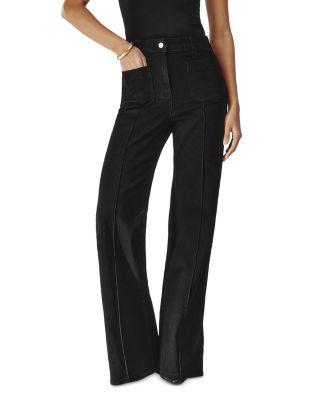 Sakura High Rise Flare Leg Jeans in Black by REISS