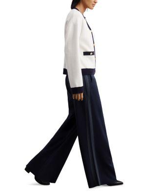 Samson Knitted Wide Leg Side Stripe Pants by REISS