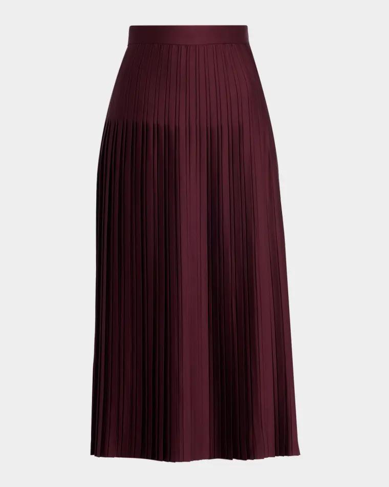 Savannah Pleated Midi Skirt by REISS