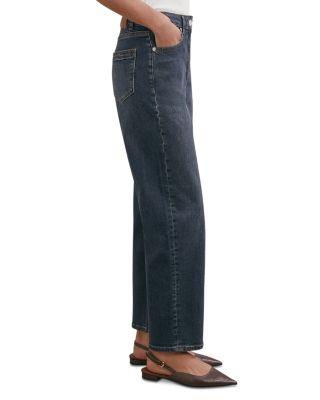 Selin Petite Mid Rise Straight Leg Jeans in Antique Mid Blue by REISS