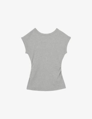 Serena Scoop-Back Stretch-Cotton Top by REISS