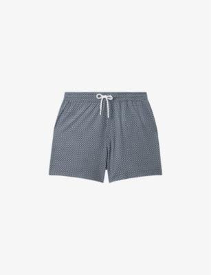 Shape geometric-print recycled-polyester blend swimming shorts by REISS
