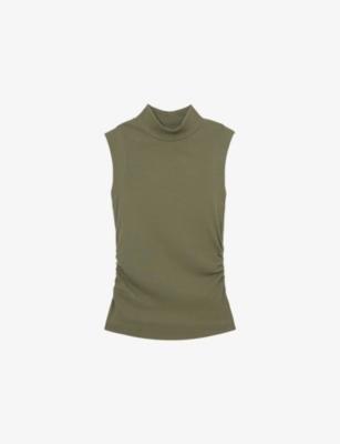 Simone High-Neck Stretch-Cotton Vest by REISS
