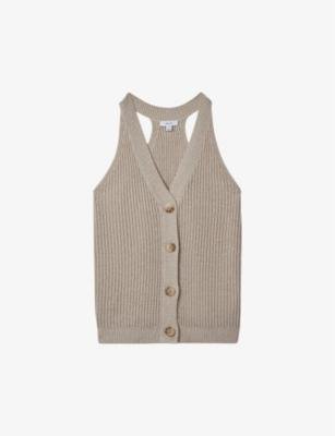 Sinead halter-neck knitted vest top by REISS