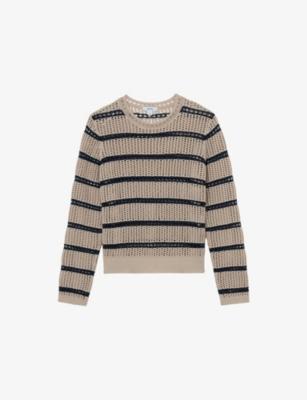 Skylar Stripe-Print Cotton-Blend Jumper by REISS
