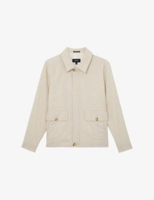 Slayman Pinstripe Stretch-Cotton and Linen-Blend Jacket by REISS
