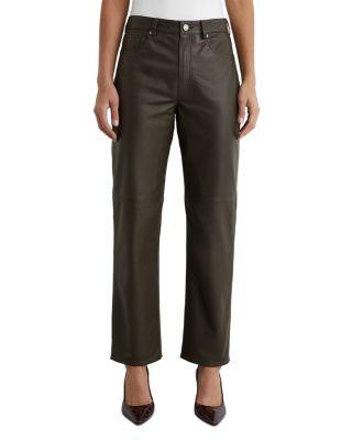 Slim Leg Leather Trousers by REISS