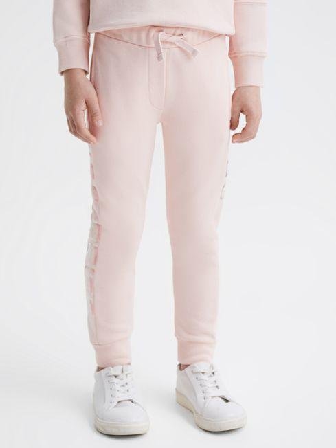 Soft Pink Maria Senior Sequin Joggers by REISS