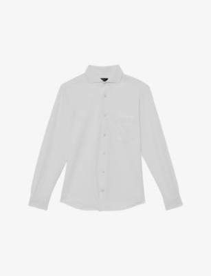 Solarko Cutaway-Collar Stretch-Woven Seersucker Shirt by REISS