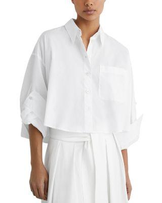 Solenge Cotton Cropped Shirt by REISS