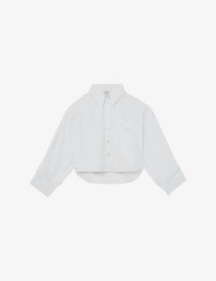 Solenge Long-Sleeve Cropped Cotton Shirt by REISS