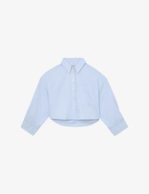 Solenge Long-Sleeve Cropped Cotton Shirt by REISS