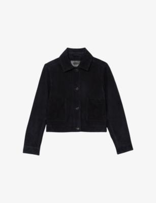 Sonny Patch-Pocket Suede Trucker Jacket by REISS