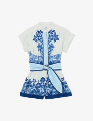 Soya Floral Cotton Playsuit by REISS