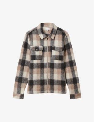 Stamford checked brushed woven overshirt by REISS