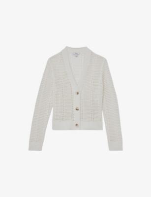 Star Open-Knit Cotton-Blend Cardigan by REISS