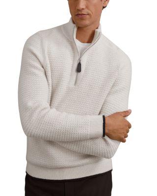 Stockdale Half Zip Textured Sweater by REISS