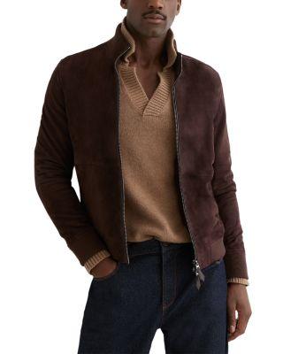 Suede Zip Through Jacket by REISS