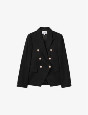 Tally double-breasted tailored wool-blend blazer by REISS