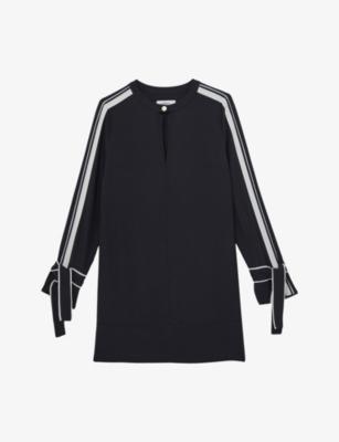 Tammy Contrast-Tipped Woven Mini Dress by REISS