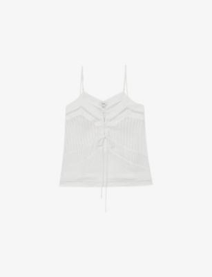 Tamsin Lace-Detail Woven Cami Top by REISS