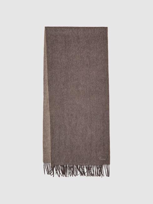 Taupe Picton Cashmere Blend Scarf by REISS