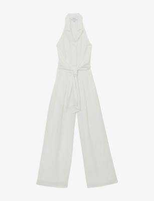 Taya Tie-Front Woven Jumpsuit by REISS