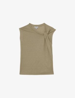 Taylor Twist-Detail Linen T-Shirt by REISS