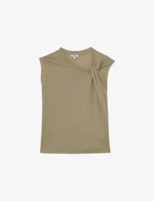 Taylor Twist-Detail Linen T-Shirt by REISS