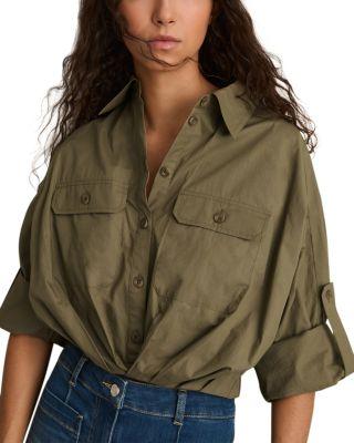 Thalia Cropped Long Sleeve Shirt by REISS
