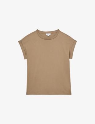 Tommie Crew-Neck Relaxed-Fit Brushed-Cotton T-Shirt by REISS